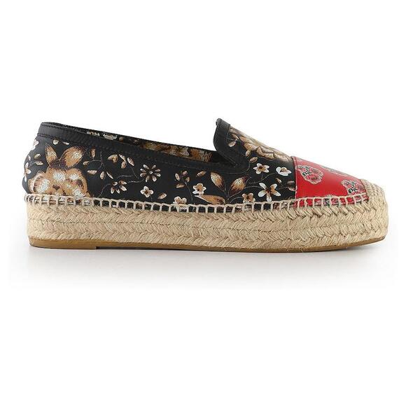 Alexander McQueen Leather Floral Paisley Print Platform Loafers Espadrilles - Picture 2 of 12